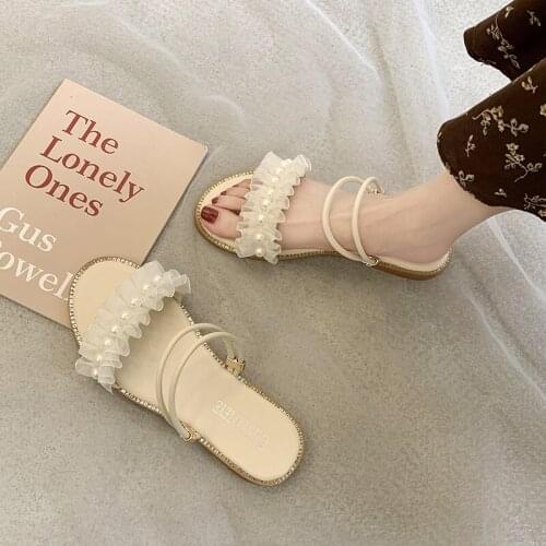 Sandals Fairy Style 2021 Summer New Flat Bottom One-Suit Skirt Subnet Red Popular Super Popular Student Two-Way Sandals