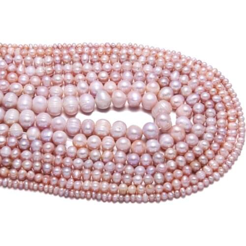 Natural Freshwater Pearl Beads High Quality 36cm Round Shape Punch Loose Spacer Beads for DIY Bracelet Necklace Jewelry Making