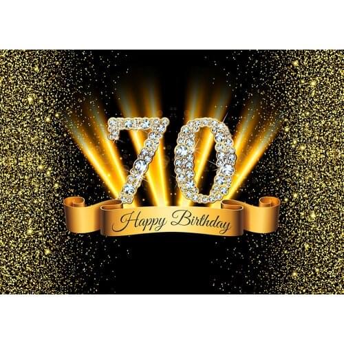 Photo Backdrop Golden Sand Glitter Diamond Customized Studio Background for 70 Happy Birthday Party Photoshoot Photography Props