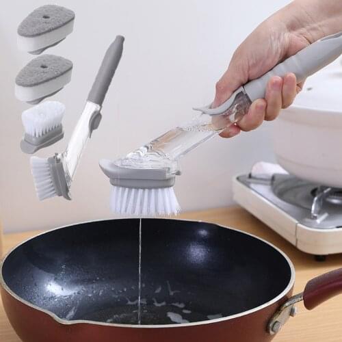 Pot Brush Artifact Kitchen Supplies Brush Pot Dishwashing Brush Cleaning Brush Household Long Handle Hydraulic Pot Brush