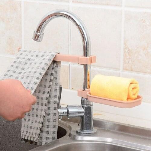 Sponge Kitchen Faucet Clip Sink Hanging Storage Rack Dish Cloth Clip Bathroom Storage Holder Shelf Drain Dry Towel Organizer