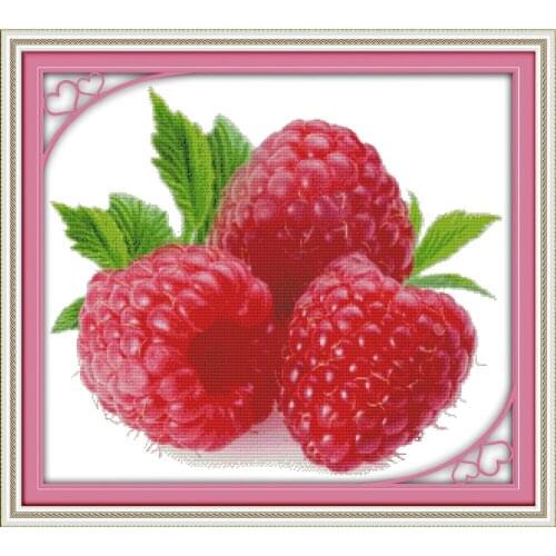 Joy Sunday Wild Strawberry Chinese Cross Stitch Kits Ecological Cotton Stamped Printed 11CT DIY Gift Wedding Decoration For Home