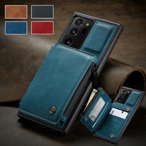 Leather Phone Case For Samsung Galaxy A51 A71 Note 20 10 Ultra Flip Credit Card Zipper Wallet S8 S9 S10 S20 Plus FE Back Cover