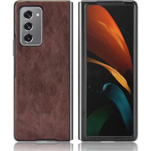 Leather Hard Shell Protective Sleeve Anti-fall Phone Case Cover for Samsung Galaxy Z Fold2 5G Smartphone Accessories