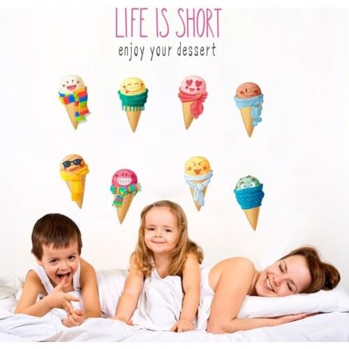 Colorful summer Ice Cream wall sticker decal kids room kitchen children bedroom food shop decor gifts mural