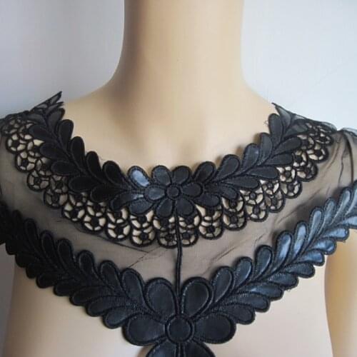 Lace flower cloth patch collar patch DIY black garment accessories embroidery cloth wholesale handmade accessories