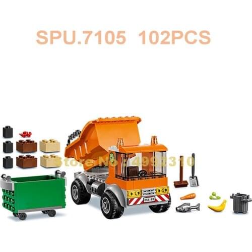 102pcs Urban Cleaning Car Garbage Truck Building Blocks 2 Dolls Toy