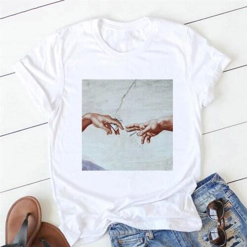 Michelangelo Harajuku 90s Ulzzang Tumblr Women T-shirt New Summer Funny Print Shirts Streetwear Casual Tops Tee Female