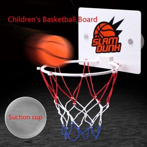 Indoor Sports Game Mini Basketball Hoop w/t Ball & Ball Pump Suction Cup Easy Remove Board Game for Children Boys Family