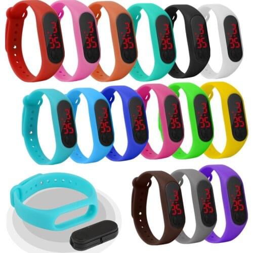 Fashion Sports Digital Watches for Kids Children Led Display Watch Ultra-light Silicone Strap Boys Girls Bracelelt Wristwatches