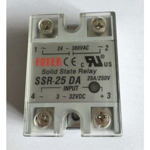 24-380VAC to 3-32VDC 25A/250V SSR-25DA Solid State Relay Module with Plastic Cover
