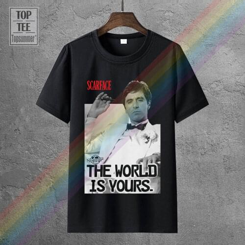 Summer 2018 New Scarface The World Is Yours T Shirt MenS WomenS Al Pacino Tony Montana S 3Xl T Shirt Men T Shirt Tops Tees