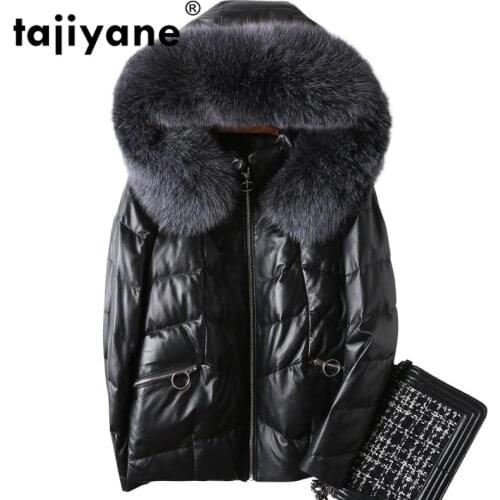 Womens Coat Fur Female Autumn Winter Real Genuine Leather Jacket Women Clothes 2021 Fox Fur Hooded Korean Sheepskin Down Coat