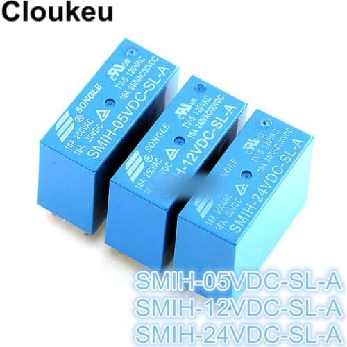 2Pcs Relay DIP6 SMIH- 05VDC 12VDC 24VDC -SL-A 5V 12V 24V 16A SL-A