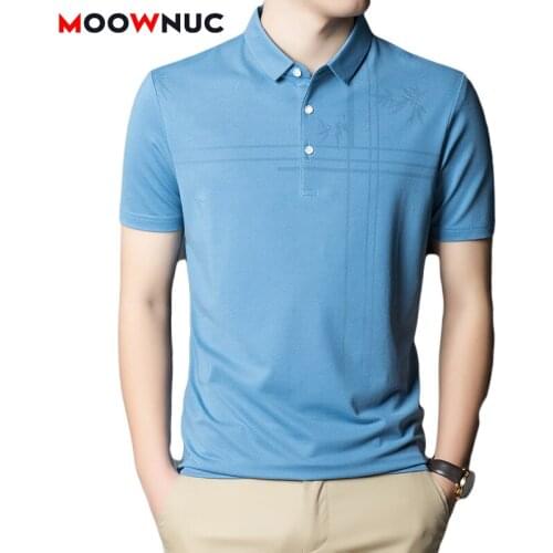 Summer Polo Male High-Quality Polo Shirt Men Short Sleeve 2021 Fashion Striped Casual Business Youth Hombre Ventilation MOOWNUC