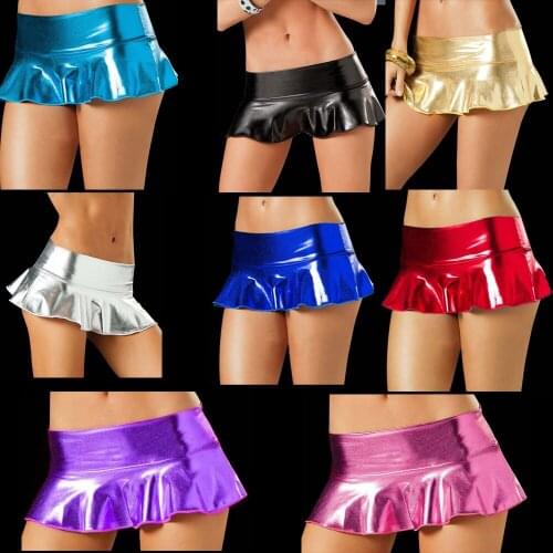 Sexy Club Wear Night Black Dress Faux Leather Mini Dress Women Shorts Dress Costumes