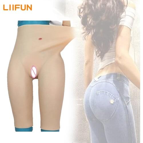 54CM Silicone Realistic Vagina Panty Shemale Crossdresser Pussy Pants Transgender Artificial Sex Fake Underwear Enhancer Hip 5G