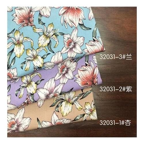 Rayon fabric dark floral printed fabric dress fabricLFCK080057