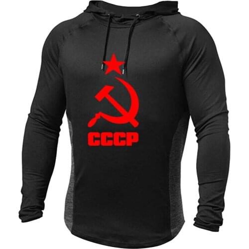 2021 NEW Men Hoodie CCCP Russian USSR Soviet Union Print Print high quality cotton Solid color sweatshirt Clothing