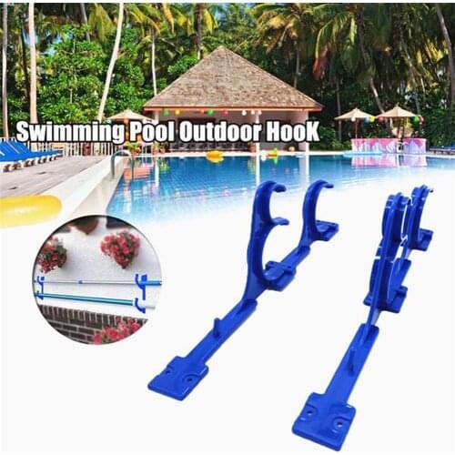 Pool Pole Hanger Leaf Rakes Vacuum Hose With Screw Blue Outdoor Plastic Holder Brushes Tools Skimmers Garden Multi Purpose N9M2