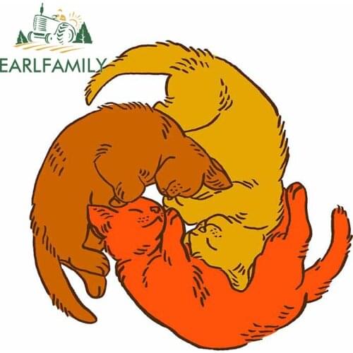 EARLFAMILY 13cm x 12.9cm For Kitten Circle Motorcycle Car Stickers Interesting Decal Graffiti Sticker Vinyl Car Wrap Waterproof