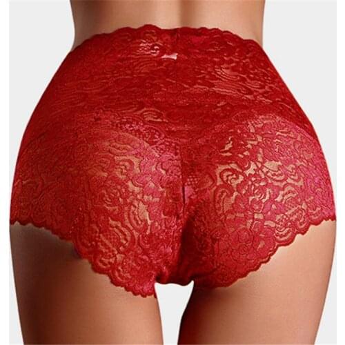 NEW Plus Size Women Lingerie Lace Brief Panties Thong High Waist Knicker Underwear