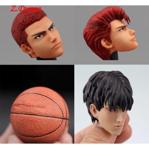 1:6 Japan Cartoon Figure Head model Hanamichi Sakuragi Rukawa Kaede Basketball star for 12 Inch male soldier Figures Body doll