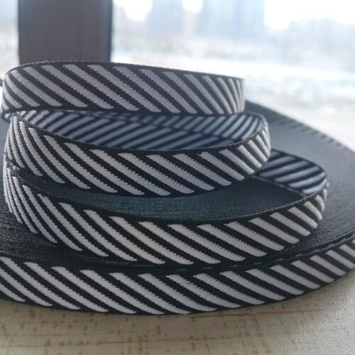 1cm 10mm 3/8'' DIY Quality Strong Black White Striped Narrow Bedding Lace Trim Curtain Laciness National Jacquard Ribbon Webbing