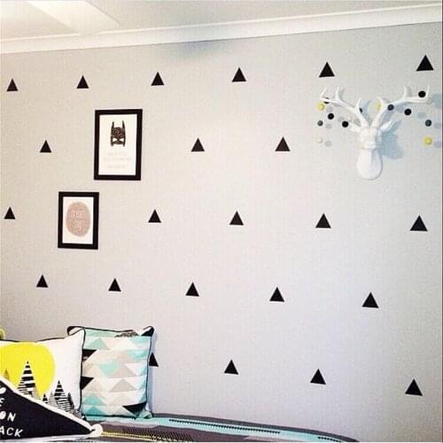 154 Pcs DIY Mini Trigon Pattern Black Wall Sticker Decal Vinyl Kid Baby Nursery Art Decor Mural Mural Decoration