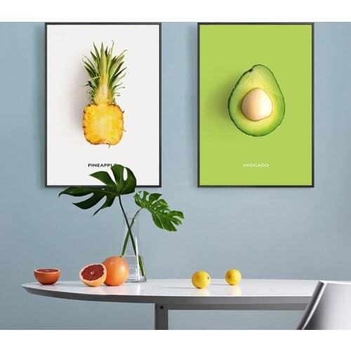 16 Fruits Pictures Avocado Pineapple Strawberry Kiwi Posters Nursery Dining Living Room Prints Nordic Painting Art Home Decor