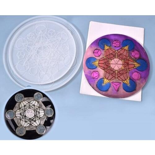 2Pcs Homemade Good-Looking Cool Magic Array Compass Set Up Decoration Silicone Diy Crystal Epoxy Mold