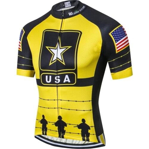 2020 Cycling Jersey Men Pro USA Team bike Jersey Clothes Racing MTB Mountain Ropa Ciclismo Bicycle Clothing Shirts Top Maillot
