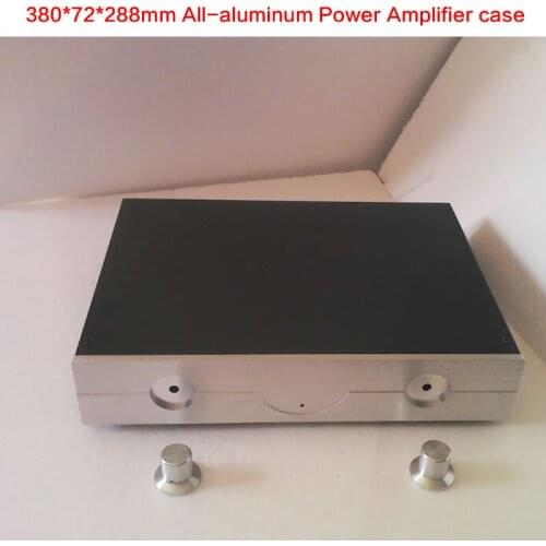 380*72*288mm All-aluminum Power Amplifier Chassis DIY Preamp Case Power Supply Shell Audio Box Amplifier Enclosure with Knob