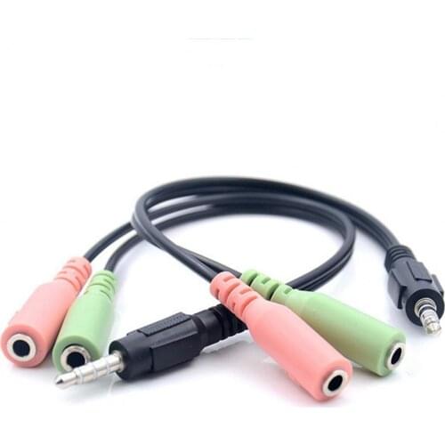 Bluelans Audio Cable Adapter Flexible Stable Signal 2-in-1 3.5mm Jack Headphone Cord for Laptop Phone DVD