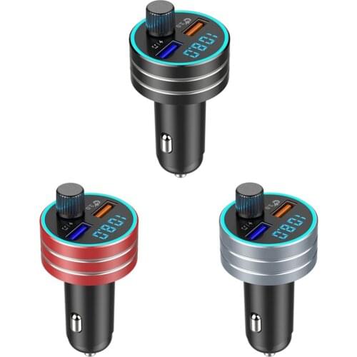 C1 USB Car Charger Quick Charge 3.0 Dual USB Mobile Car Phone Charger With Wireless 5.0 FM Transmitter HandFree MP3 Player