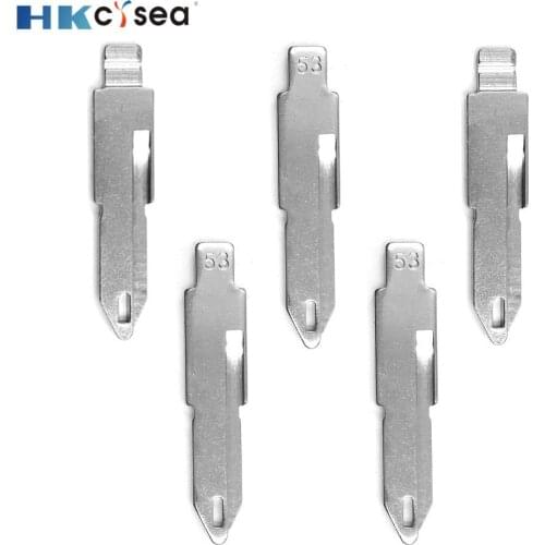 HKCYSEA Auto Vehicle Accessories KD#53 KD JMD VVDI Remote Metal Blank Uncut Flip Remote Key Blade Type NE72 #53 for Peugeot 206
