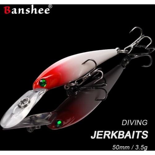 Banshee 50mm 3.5g Jerkbait Fishing Lure Hard Bait Sinking Minnow Jerk Baits For Fishing Wobbler Pike Crankbait Artificial Baits