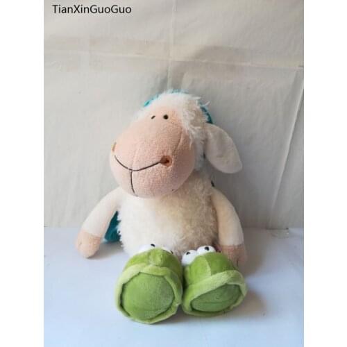 About 35cm white sheep with long hat plush toy soft doll pillow toy Christmas gift b1464