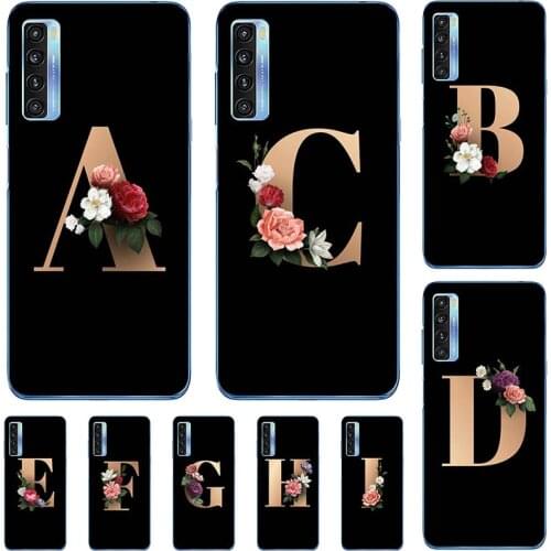 For TCL 20 SE 20SE 20 Pro T781 Case For TCL 20S 20L Plus Cute Lovely Cartoon Pattern Flowers Black Letters Soft TPU Cover