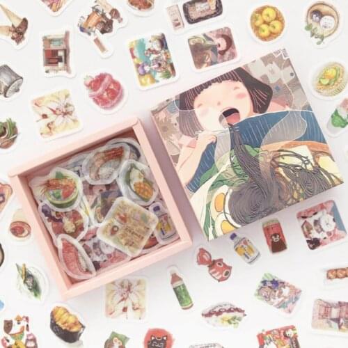 200 pcs/pack Delicious food Decorative box Stickers Scrapbooking Stick Label Diary Japanese Stationery Album
