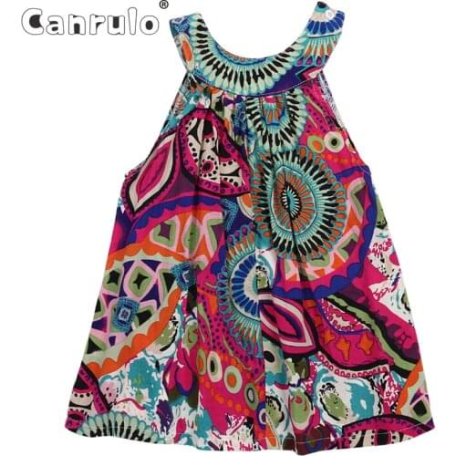 Kids Little Girls Dresses Toddler Printed Flower Baby Girl Sleeveless Party Tutu Summer Mini Dress 3 To 7 Years