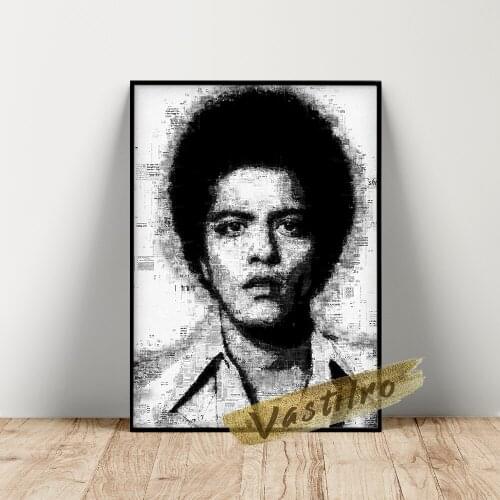 Bruno Mars Hot Singer Art Prints Poster Rock Music Canvas Painting Wall Stickers Bar Pub Club Living Room Decor Wall Picture