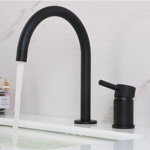 Black plated brass bathroom sink faucet Basin Cold Hot water faucet,top quality 8 inches two holes One handles tap