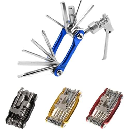 11 in 1 Multifunctional Bicycle Bike Repair Tools Folding Tire Repair Tool Set with screwdriver Chain Rivet Extractor for MTB