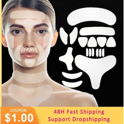 Reusable Silicone Wrinkle Face Tapes 16pcs 18pcs Forehead Neck Eye Sticker Pad Anti Aging Patch Face Lift Device Mask Skin Care