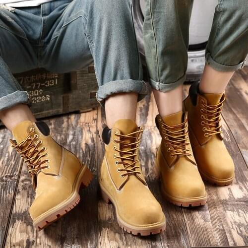 Mens Winter Boots Korean Casual Outdoor Work Shoes Trend Handmade Leather High-top Winter Boots Genuine Leather Mens Shoes