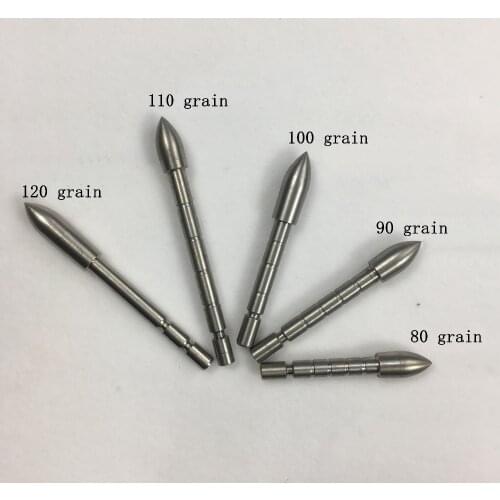 12Pcs/Lot Stainless Steel Arrow Head 4.2mm Inside Diameter 80/90/100/110/120 grain High Quality For Compound Recurve Bow