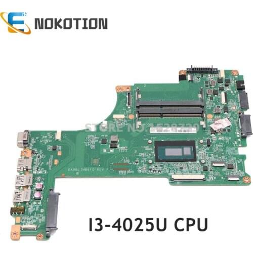 NOKOTION A000301390 DA0BLIMB6F0 For TOSHIBA Satellite L55T-B L55-B L55T laptop motherboard I3-4025U CPU DDR3L