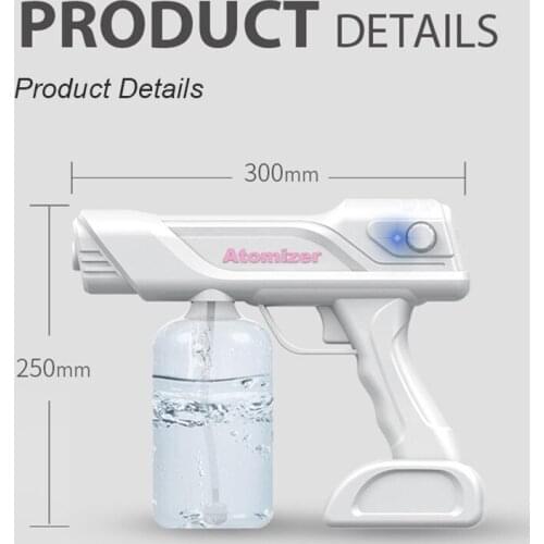 New Handheld Wireless Blue Light Nano Steam Atomizer Fogger 1000ml Chargeable Disinfection Water Sprayer Machine Steam Spray Gun