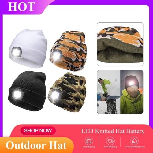 Outdoor Unisex LED Beanie Hat With Battery High Powered Light Men And Women Like Practical Novel